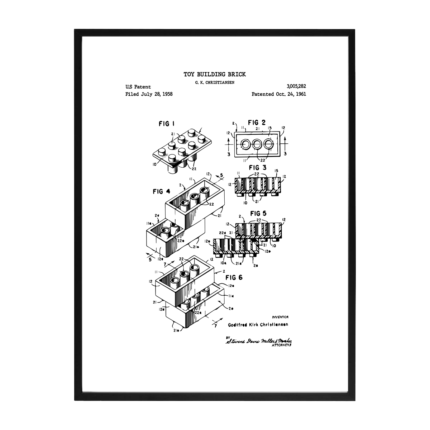 Atelier Malhco  Affiche brevet couleur briques Lego